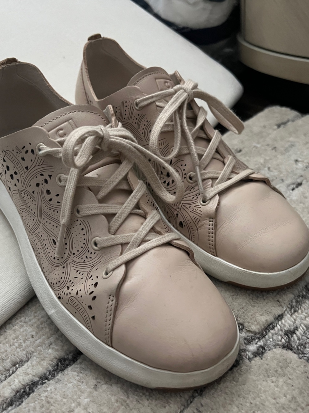 Cole Haan Women's Blush Lace-Up Perforated Sneakers laser cut